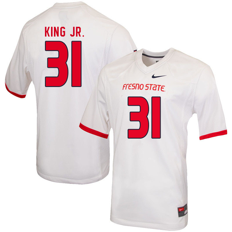 Men #31 Sherwin King Jr. Fresno State Bulldogs College Football Jerseys Sale-White - Click Image to Close